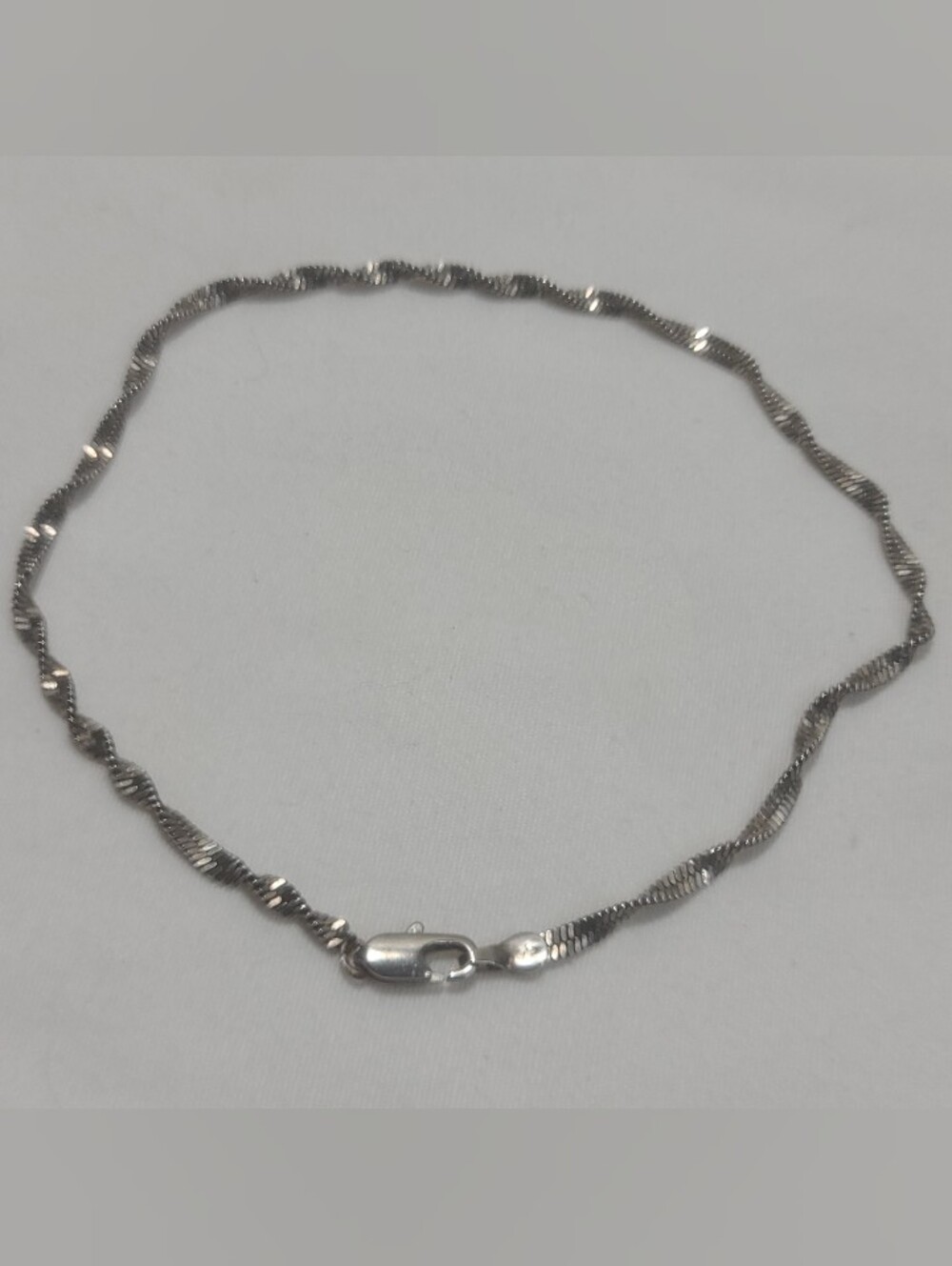 Sterling Silver 925 Twisted Rope Chain Ankle Bracelet